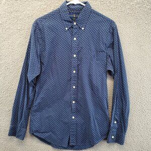 Ralph Lauren Shirt Men Medium M Slim Fit Stretch Oxford‎ Blue Pony Pocket